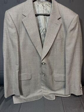 Lacrosse Blazer Jacket Size 43R Gray 100% Wool Made In Uruguay #0025